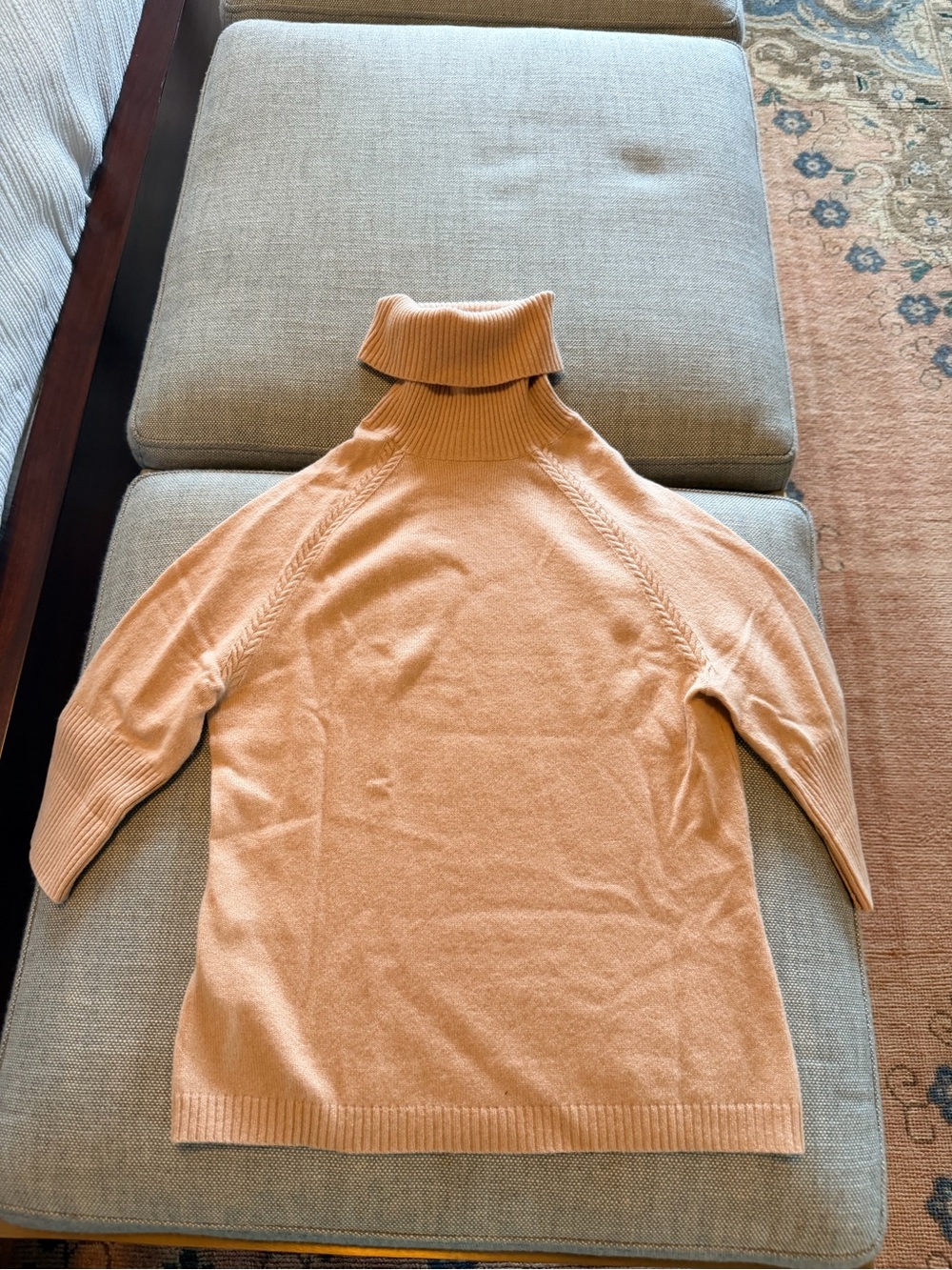 Theory Cashmere Camel Roll-Turtleneck Sweater